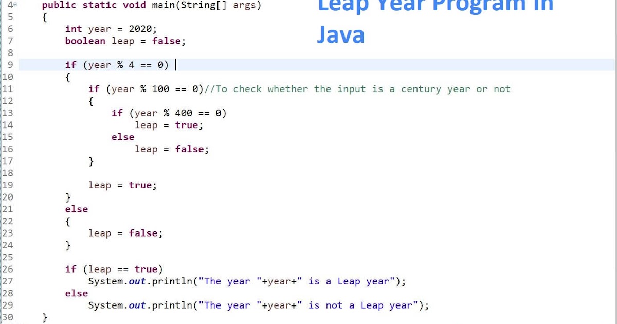 Leap Year Program In Java Java Code Korner leap-year-program-in-java-java-code-korner