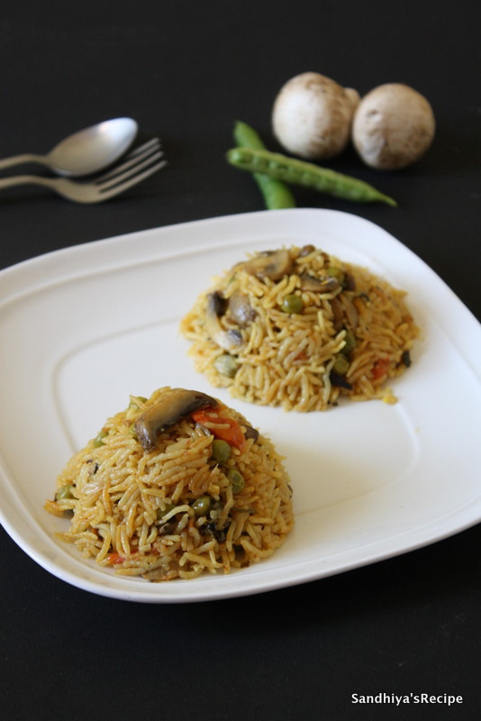 Mushroom Biryani Recipe - Swasthi's Recipes