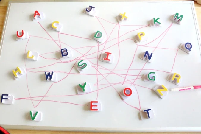 abc dot to dot with magnet letters