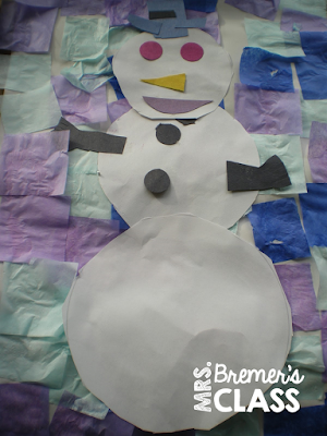 Snowman art activities for winter in Kindergarten