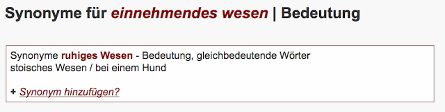 Einnehmendes Wesen: stoisches Wesen / bei einem Hund