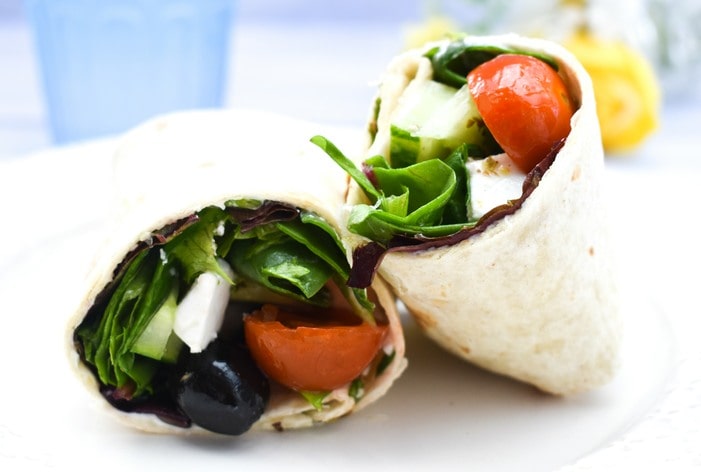 Vegan Greek Salad Wrap