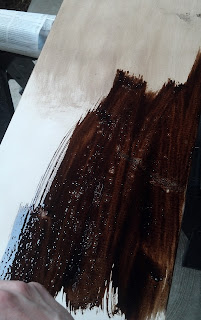 For this paint technique add stain on top of the paint