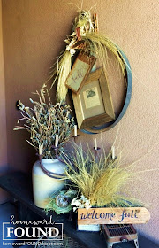 decorating, DIY, diy decorating, decorating basics, farmhouse style, fall, garden, junk makeover, junking, on the porch, nests, neutrals, outdoors, re-purposing, rustic style, seasonal, wall art, wreaths, fall decor