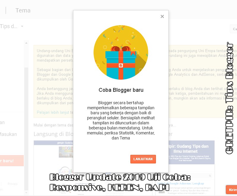 Blogger Update 2019 Uji Coba