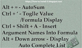 Microsoft Excel Shortcuts how to install it blogspot 1