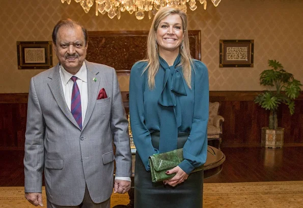 Dutch Queen Maxima attend an meeting with the President of Pakistan Mamnoon Hussain at the Residential Palace 