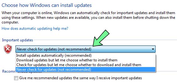 Cara mematikan auto update di windows 7