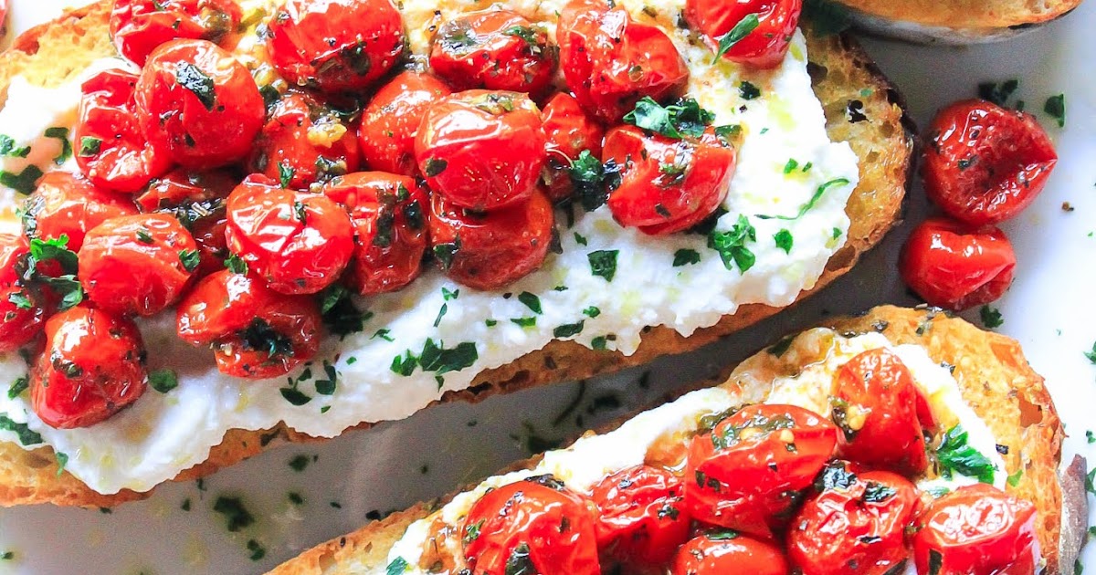 Woman and the Whisk: Roasted Tomatoes & Ricotta Bruschetta