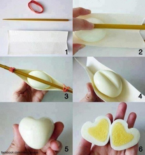 Вареное яйцо в форме сердца