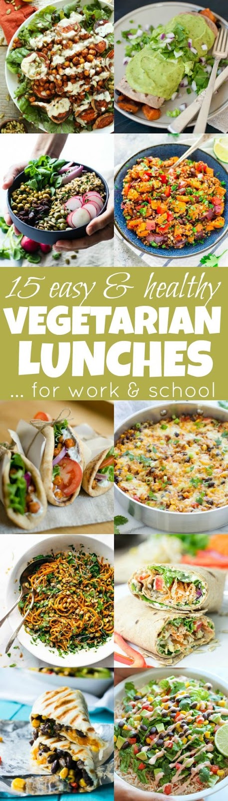15 Easy & Healthy Vegetarian Lunches - Health Meal Prep Ideas