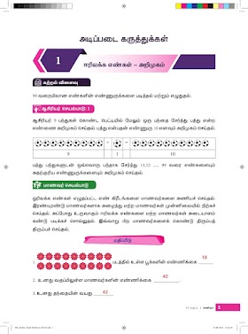 9th Maths Refresher Course Answer key Topic 1 அடிப்படை கருத்துக்கள் Tamil Medium 