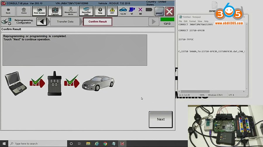 Nissan Used PCM Programming Bench Connection - Auto Diagnostic Tool ...