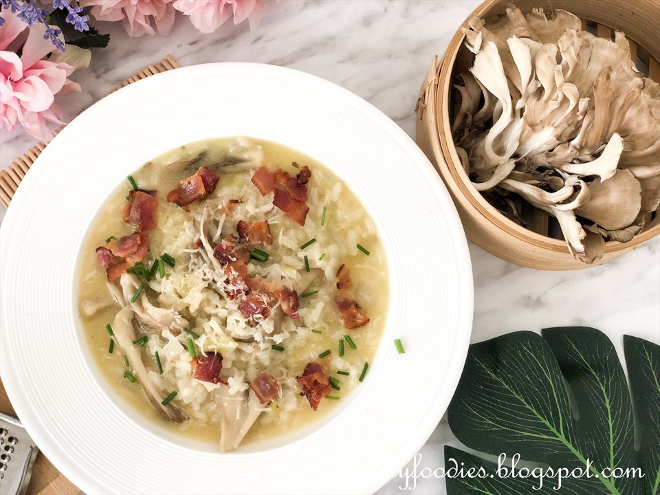 GoodyFoodies Recipe Maitake Mushroom Risotto with Bacon