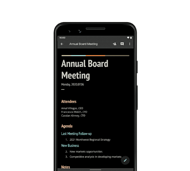 Google, ücretsiz ofis uygulamalarına gelecek yeniliklerin önce Android ekosisteminde kullanıma sunulacağını ifade ediyor.