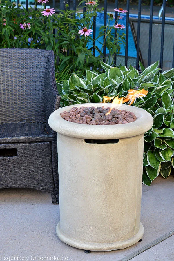 Small Space Gas Fire Pit in garden