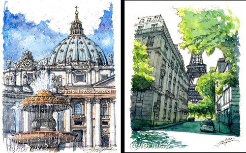 00-Drawing-and-Watercolors-Akihito-Horigome-www-designstack-co