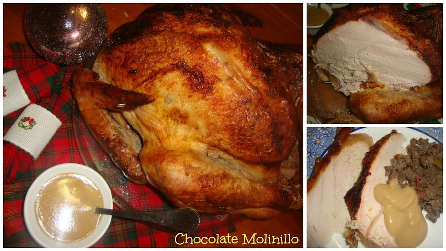 Pavo navideño relleno