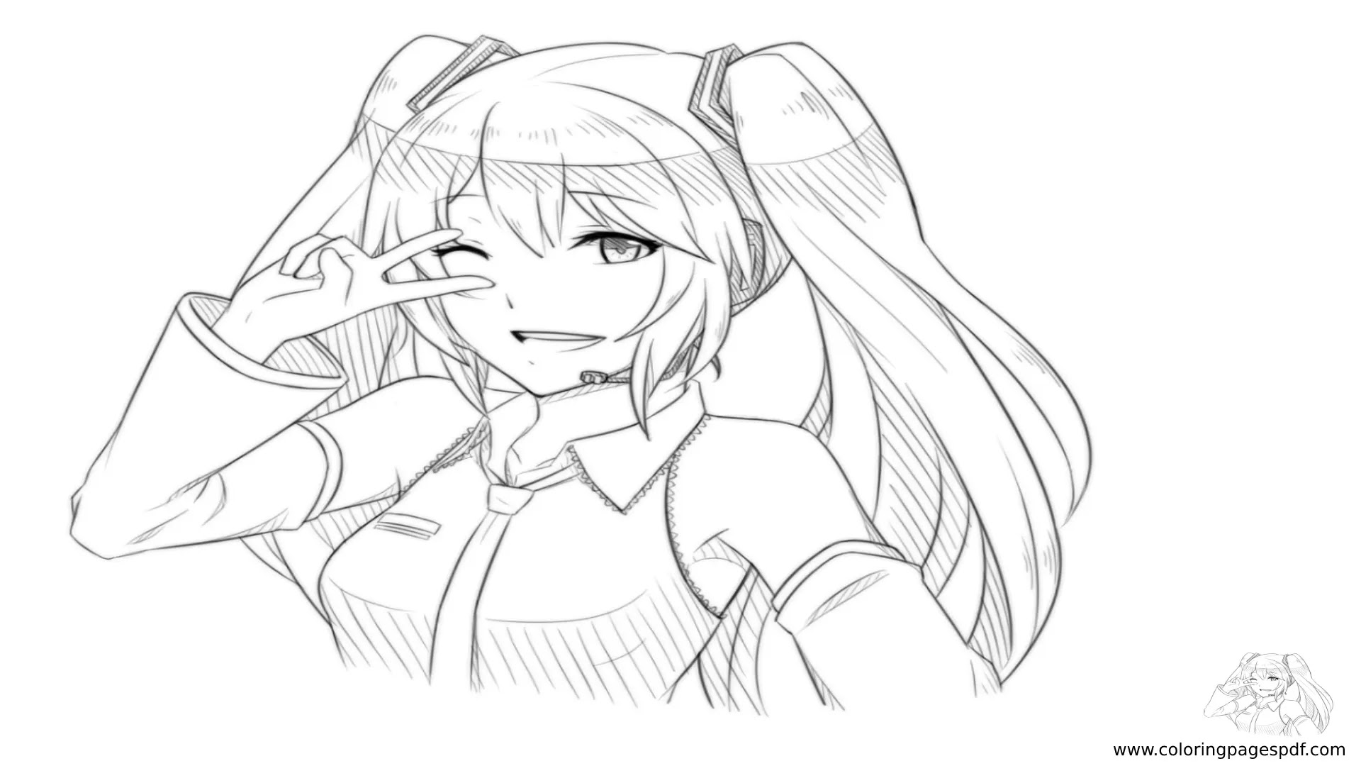 Coloring Page Of Hatsune Miku