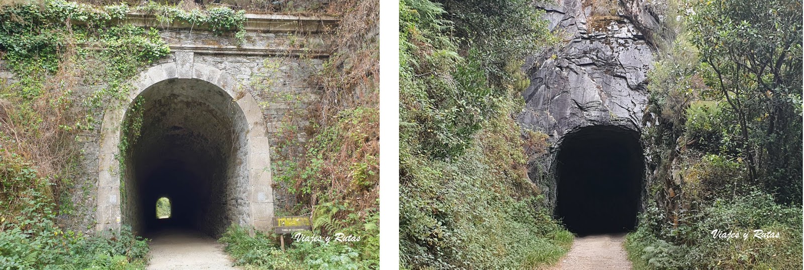 Entrada y salida de los túneles de la vía verde