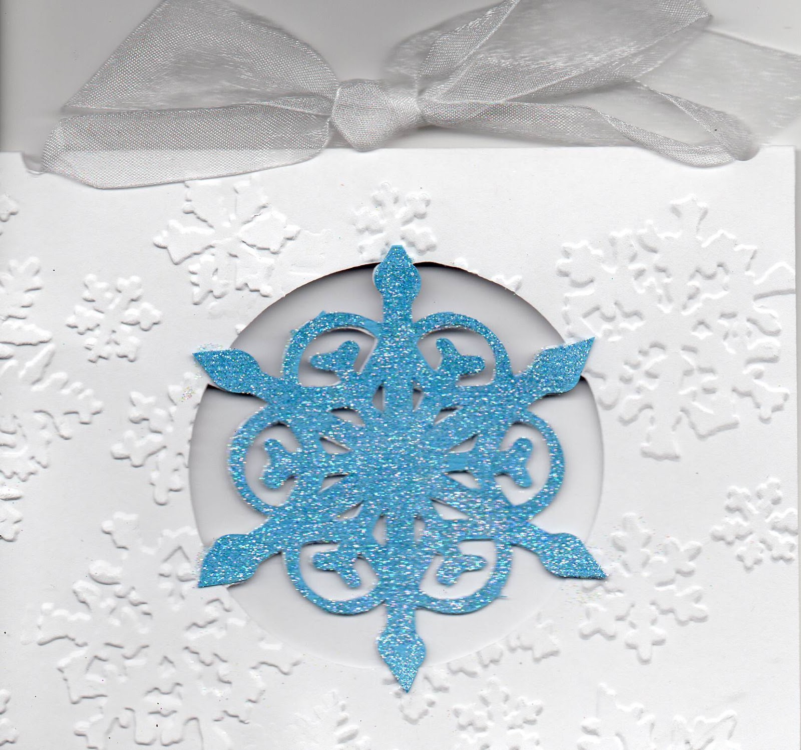 INKY JANE Glittered Snowflake Cricut Card