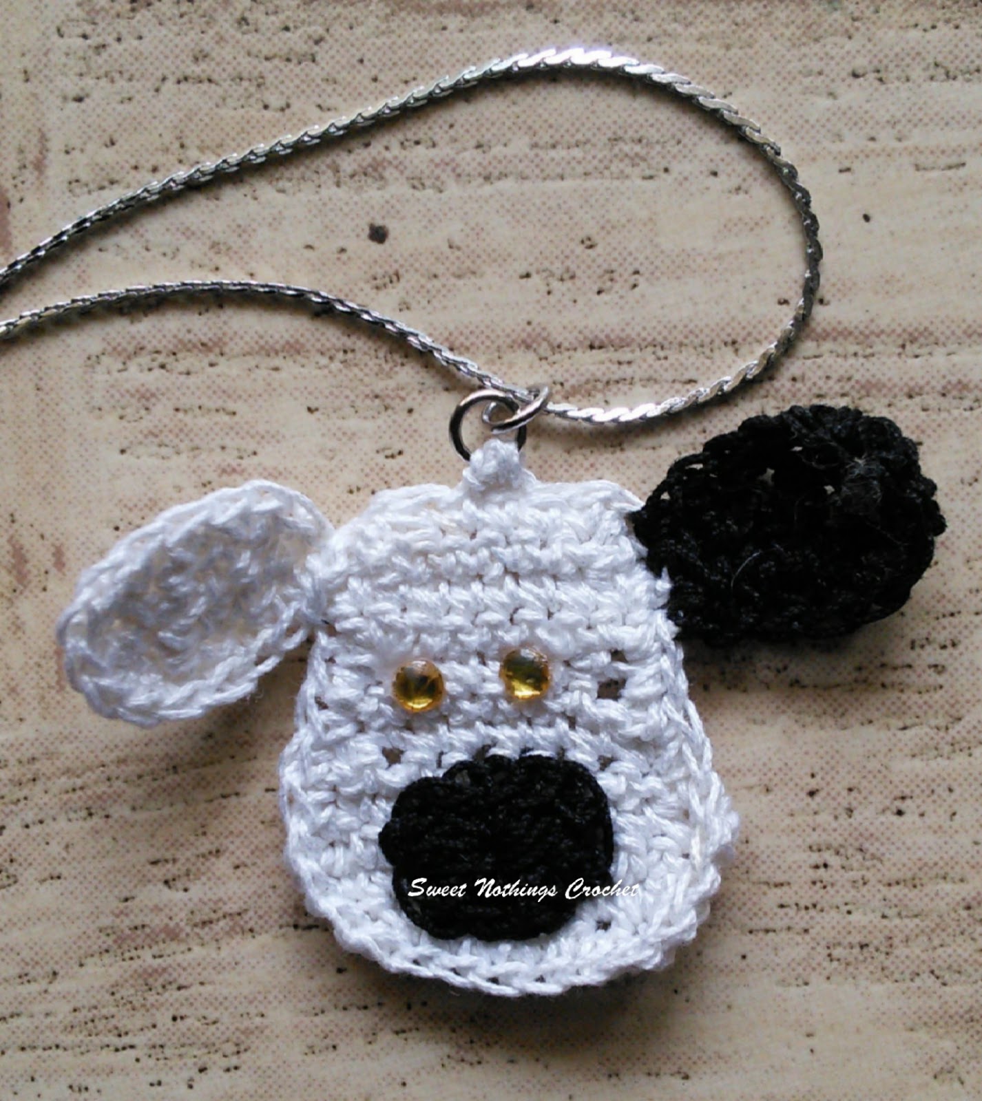 Sweet Nothings Crochet DOG MOTIF PENDANT