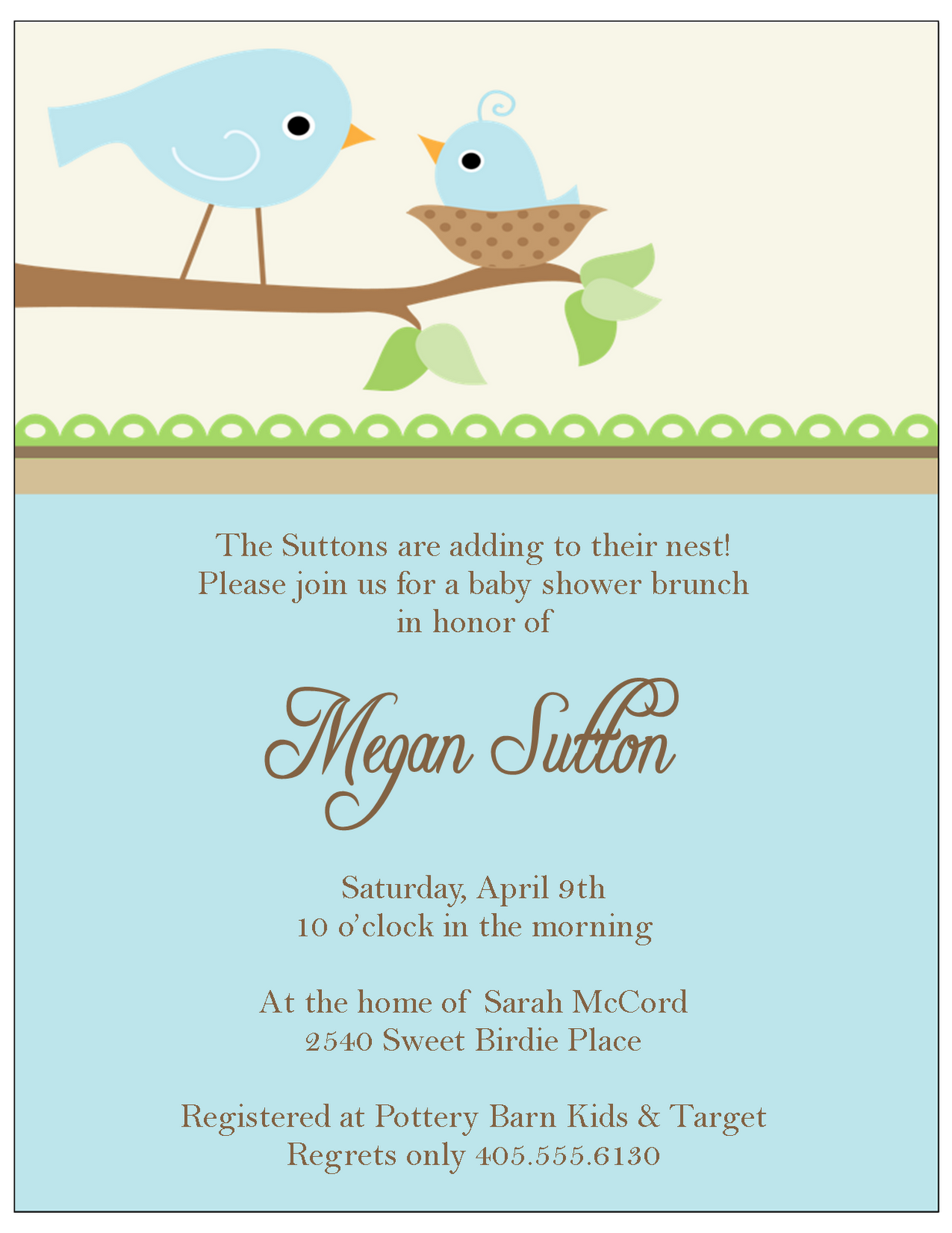 The Sweet Peach Paperie: Little Birdie Baby Shower Invitations