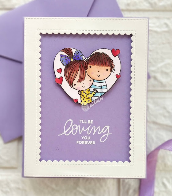 love card, Anniversary card, Penny black stamps Jumbo love stamp card, Cute couple card, Timeout challenges, CAS card, Quillish