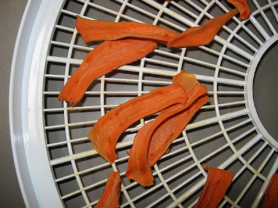 dried carrot chips from mandolin slices
