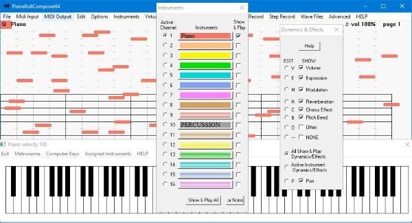 Componga música MIDI con PianoRollComposer