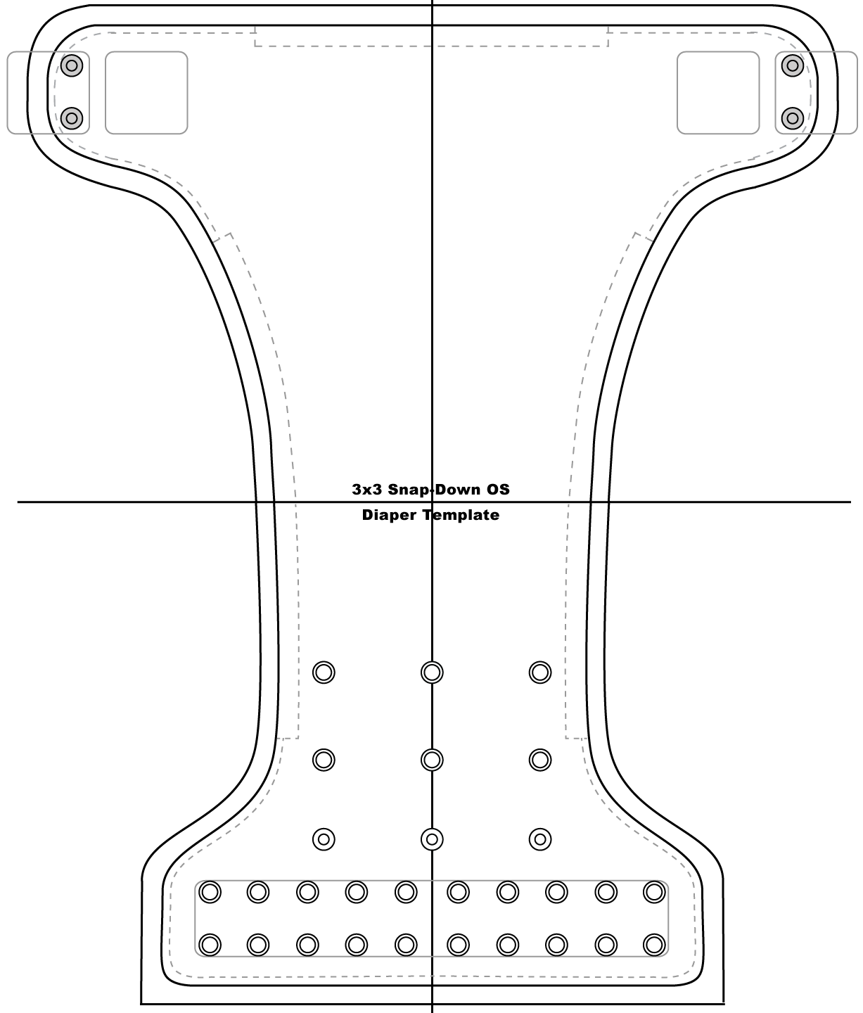 Simple Diaper-Sewing Tutorials: Round-Tab Snap-Down Rise Template