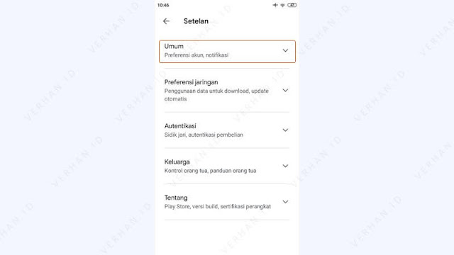 setelan umum play store