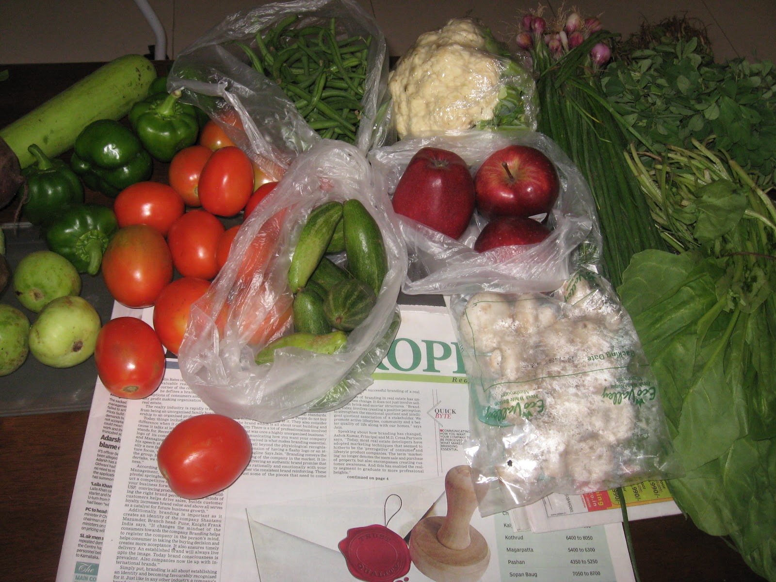 My Experiments & Food Buying Fresh Vegetables Online (in Pune, India