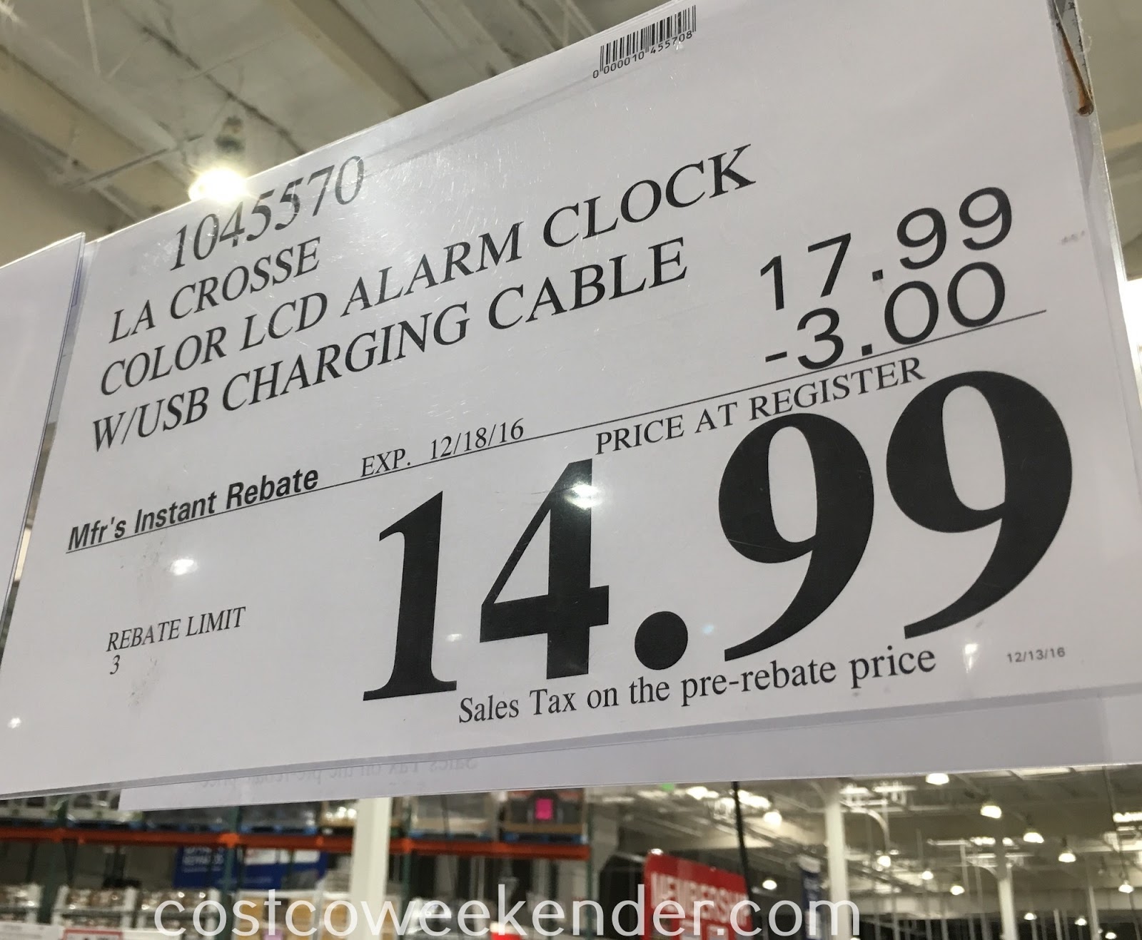 La Crosse Alarm Clock Charging Station with 2 USB Charging Ports