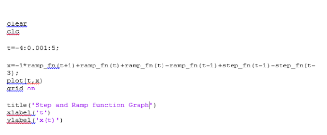 Engineering Experiments : Ramp and Step function (MatLab: Code)