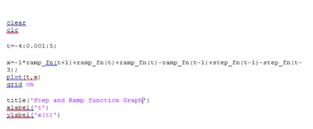 Engineering Experiments : Ramp and Step function (MatLab: Code)
