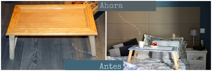 Antes y después mesa madera