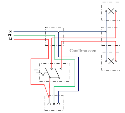 diagram pengawatan saklar seri