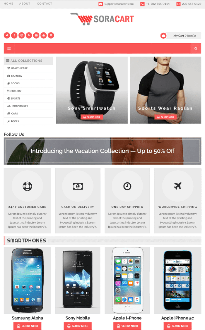 Sora Cart Blogger Ecommerce Template