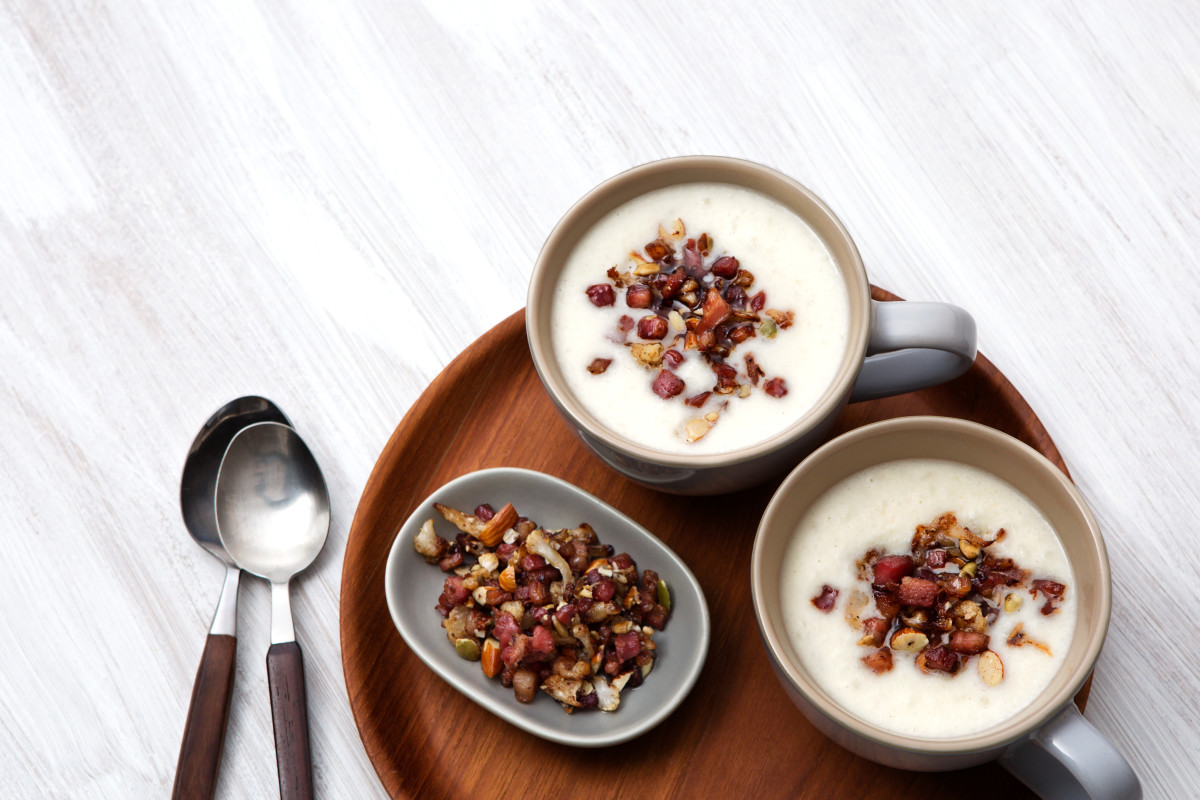 The Low Carb Diabetic Cauliflower Soup with Crumbled Pancetta Low Carb
