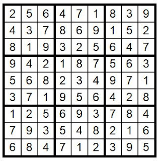 Answer Key Sudoku #39 Brain Training with Cats ©BionicBasil®