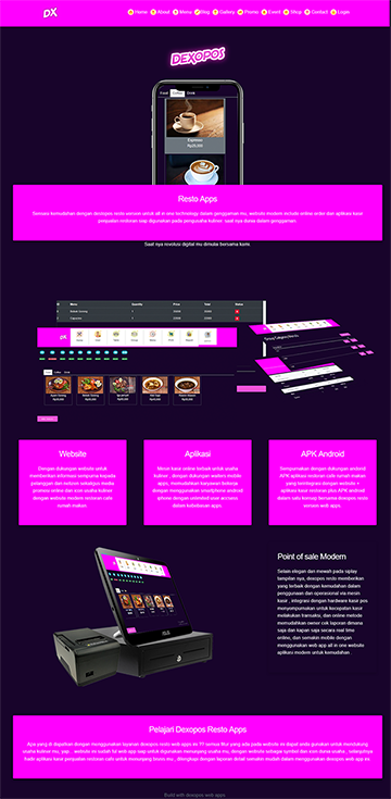 aplikasi restoran pembuatan website restoran, mesin kasir restoran