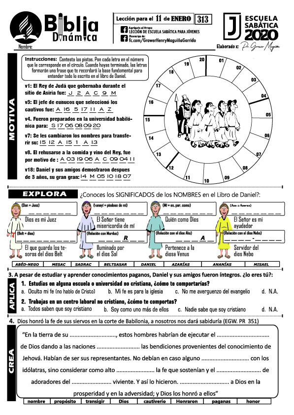 Biblia Dinámica | Actividades para la Escuela Sabática Joven | 1er