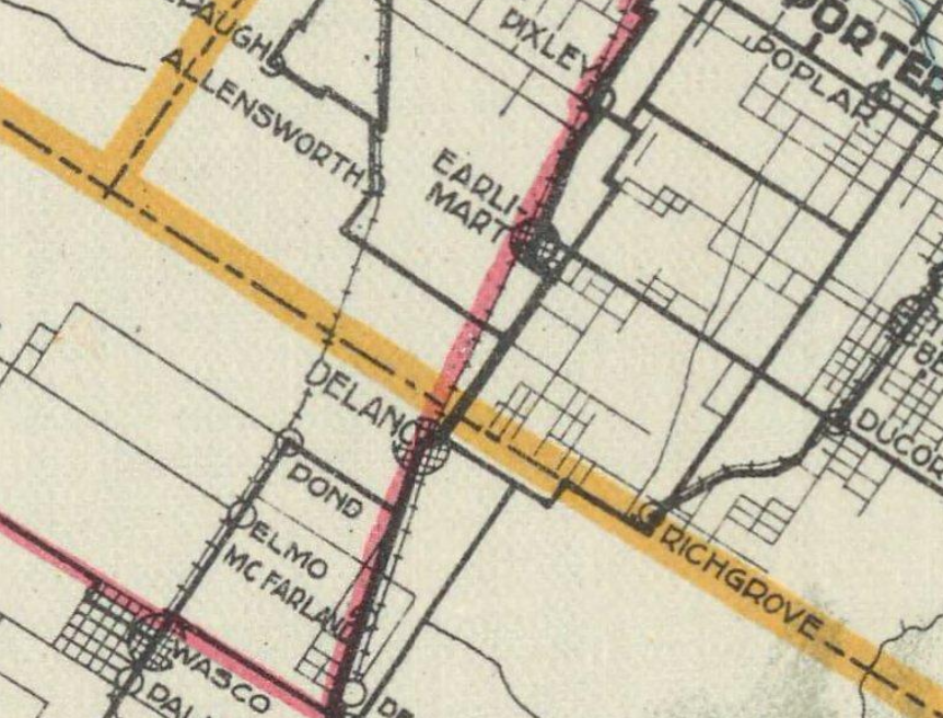 Former US Route 99 in Earlimart and Pixley