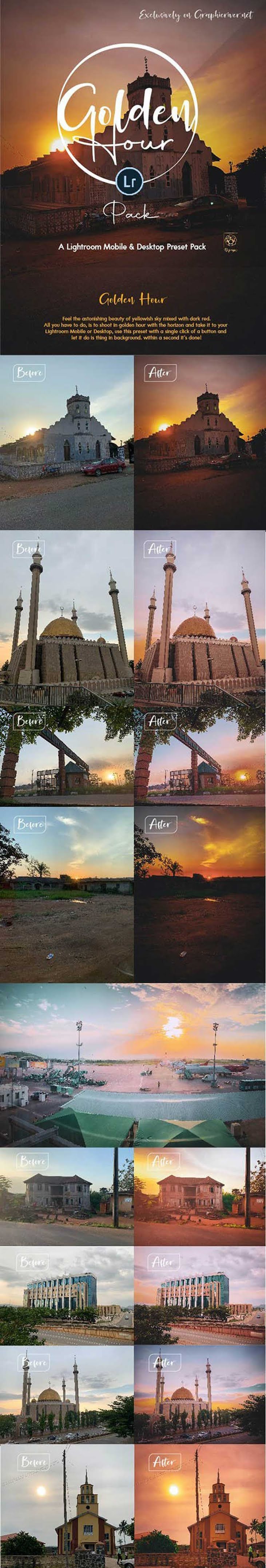 Golden Hour Lightroom Mobile and Desktop Presets Pack 2 vbnnd