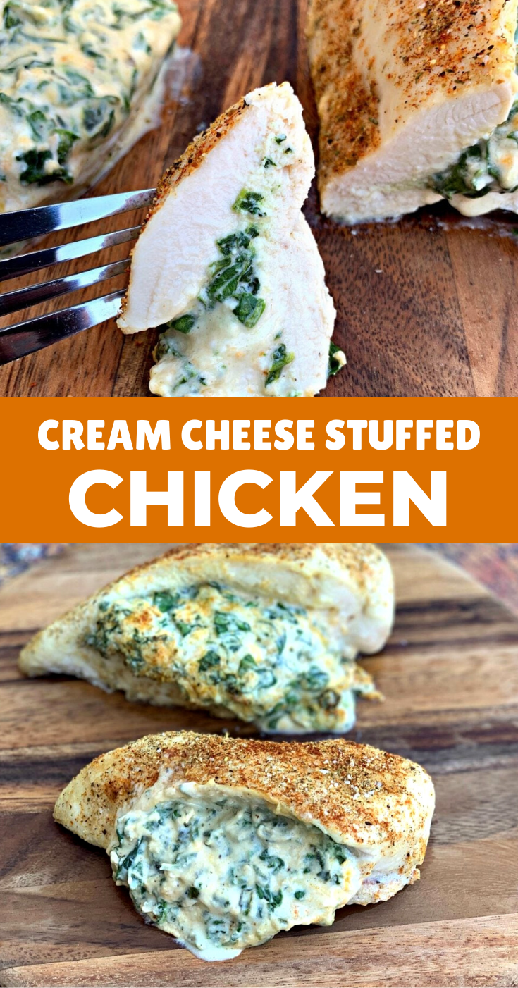 Easy LowCarb Keto Spinach Cream Cheese Stuffed Chicken