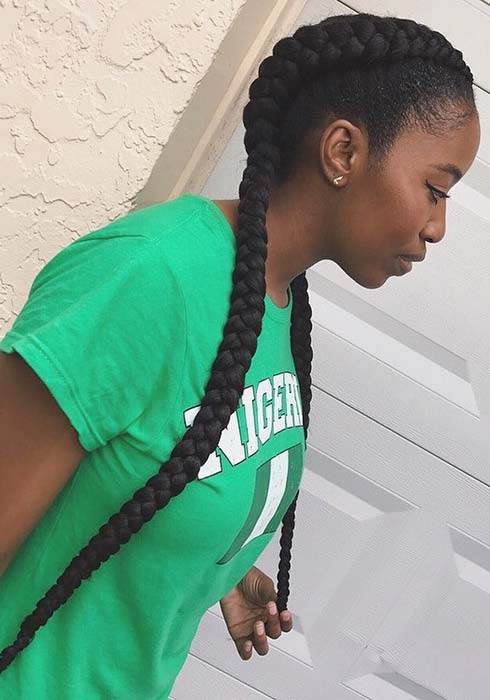 20 Two Braids Hairstyles For African Women To Try In Summer Nights