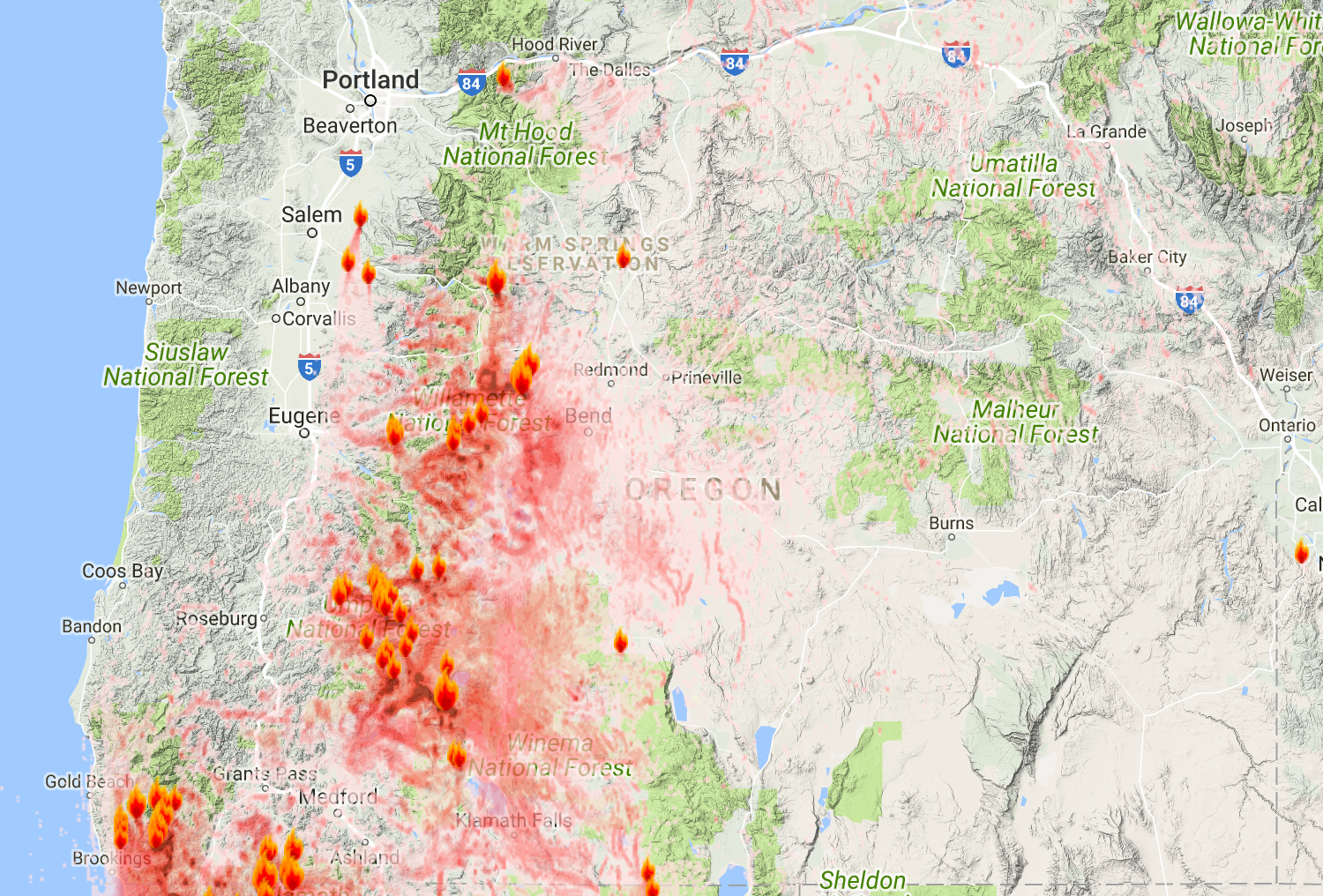 Oregon Smoke Information Oregon State Smoke Forecast for Friday Aug