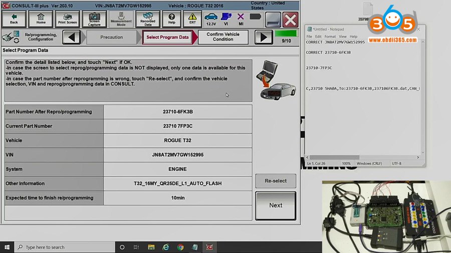 Nissan Used PCM Programming Bench Connection - Auto Diagnostic Tool ...