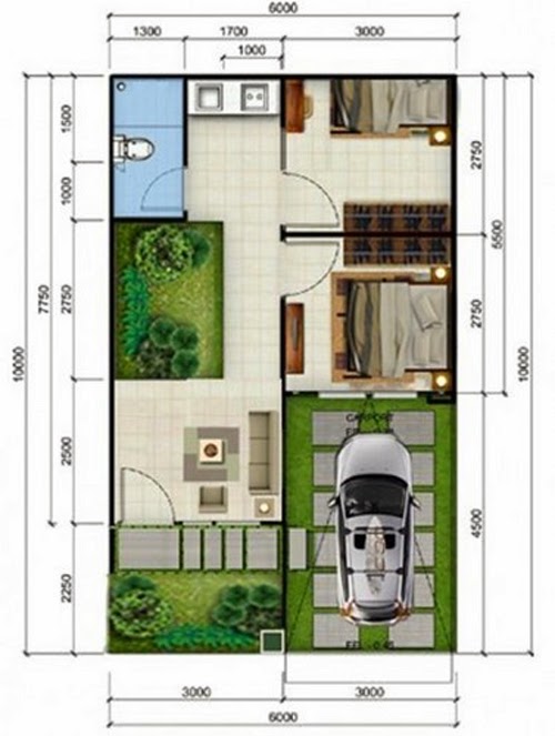 28 Desain rumah minimalis dengan 2 kamar tidur